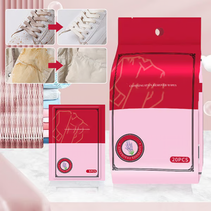 Stain Removal Wet Wipes ~ Instant clean-up for clothes, shoes & more on the go.