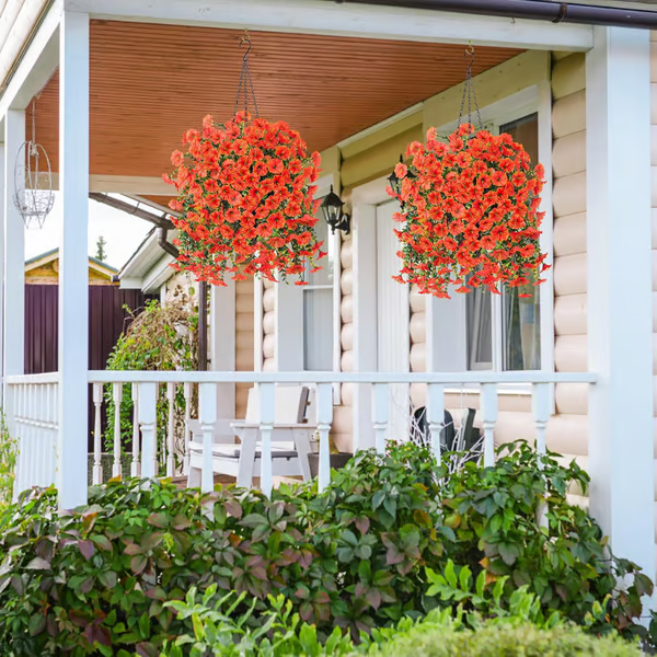 Hanging Morning Glory ~ Year-round floral charm, no watering needed.