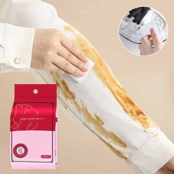 Stain Removal Wet Wipes ~ Instant clean-up for clothes, shoes & more on the go.