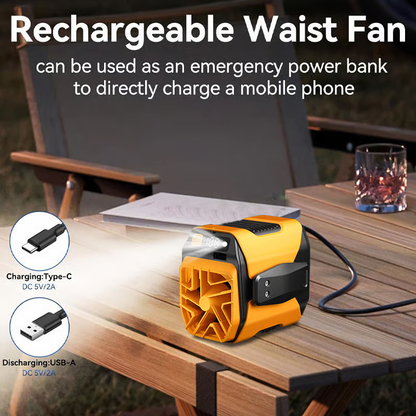 Portable Waist Fan ~ Stay refreshed anywhere, anytime.