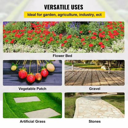 Premium Woven Weed Barrier ~ No chemicals, no mess, just results.