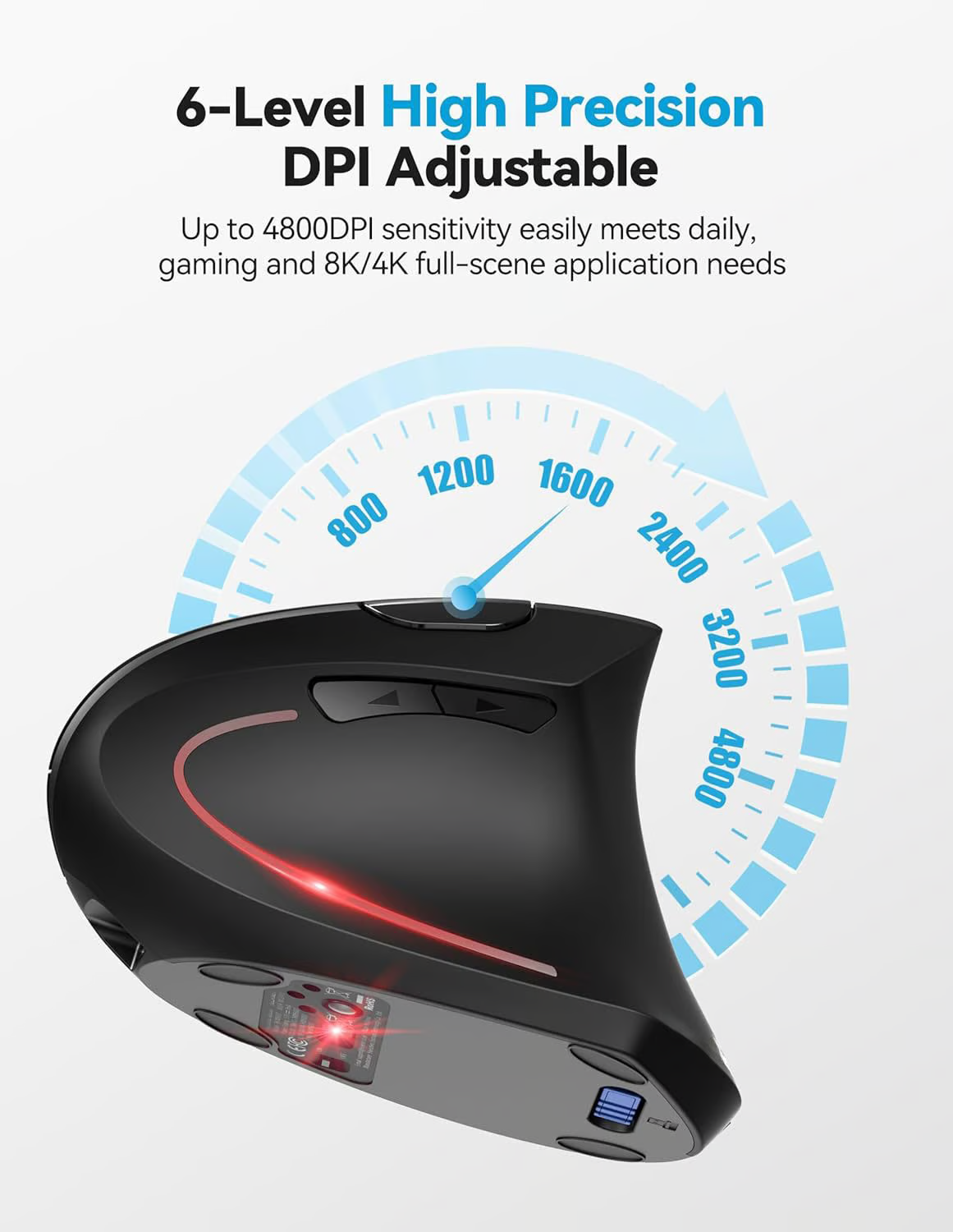 Ergonomical Vertical Mouse ~ Natural grip for all-day comfort and control.