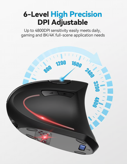 Ergonomical Vertical Mouse ~ Natural grip for all-day comfort and control.