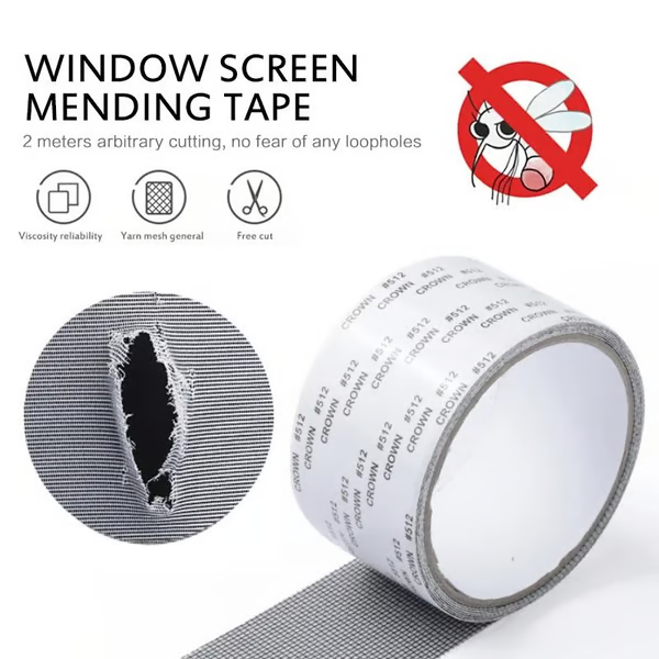 Strong Adhesive Screen Repair Tape ~ Seal rips and stop bugs in seconds.