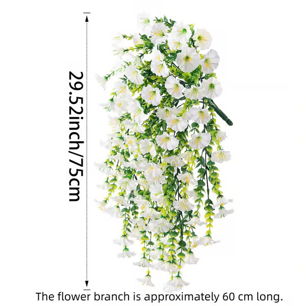 Hanging Morning Glory ~ Year-round floral charm, no watering needed.