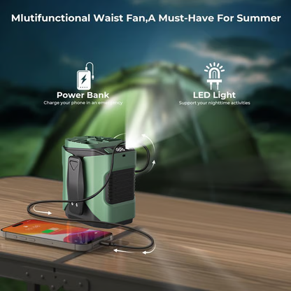 Portable Waist Fan ~ Stay refreshed anywhere, anytime.
