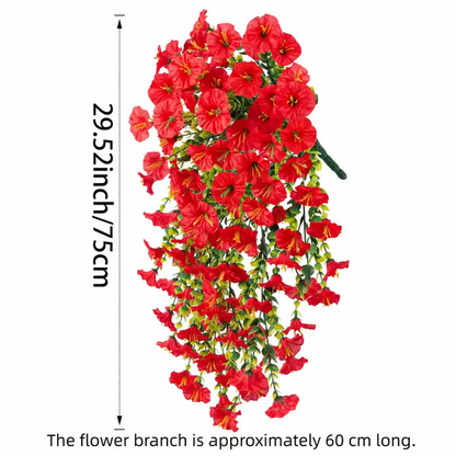 Hanging Morning Glory ~ Year-round floral charm, no watering needed.
