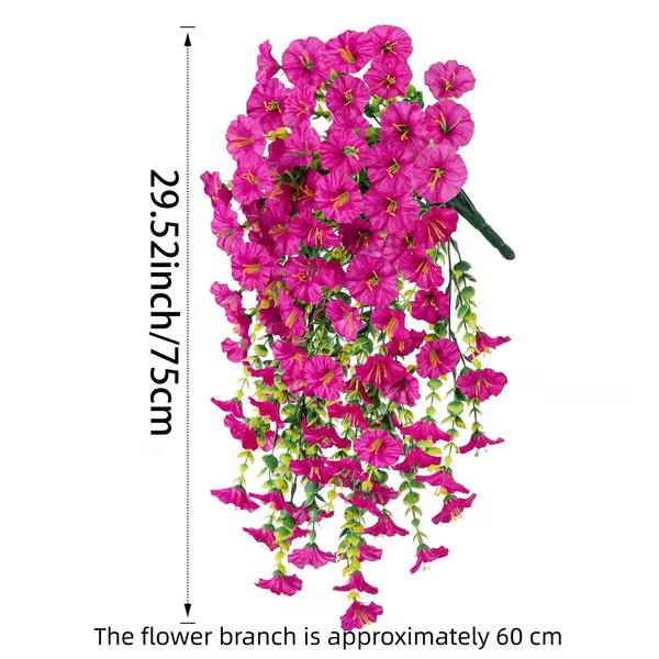 Hanging Morning Glory ~ Year-round floral charm, no watering needed.