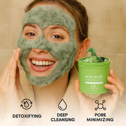 Holy Basil Bubble Deep Cleansing Mask ~ Deep pore detox in just 3 minutes.