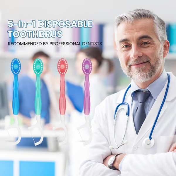 5-in-1 Oral Care Set (Pack of 26) ~ Includes Toothbrush, Paste, Floss, and More.