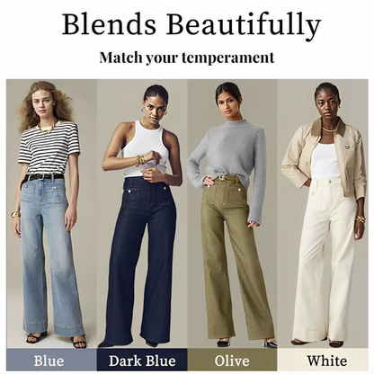 Tummy Control Sailor Wide Leg Trouser ~ Flatten your belly and fake longer legs in seconds.