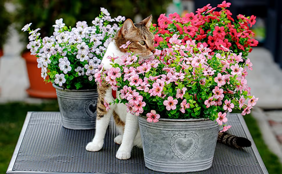 UV Resistant Lifelike Artificial Flowers ~ Brighten your garden with zero upkeep.