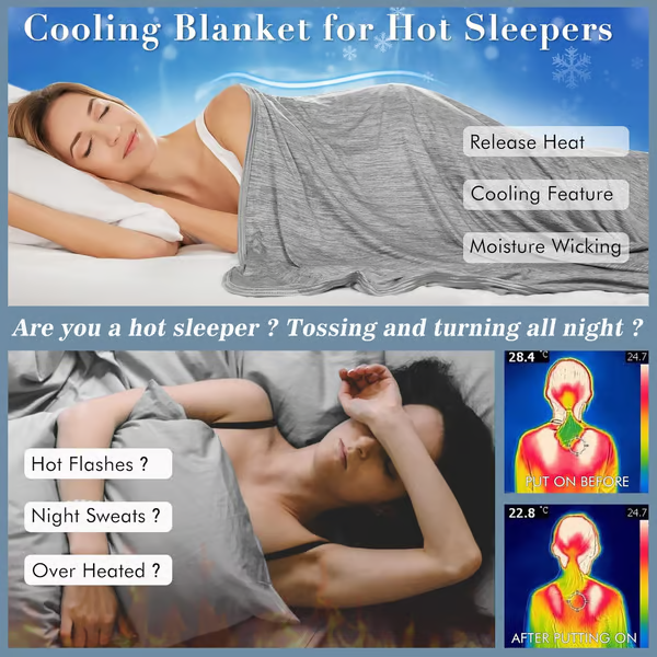 Summer Cooling Blanket ~ Instantly chill your nights, sleep dry and deep.