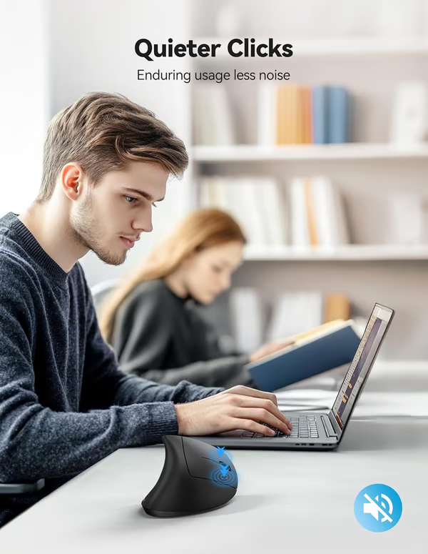 Ergonomical Vertical Mouse ~ Natural grip for all-day comfort and control.