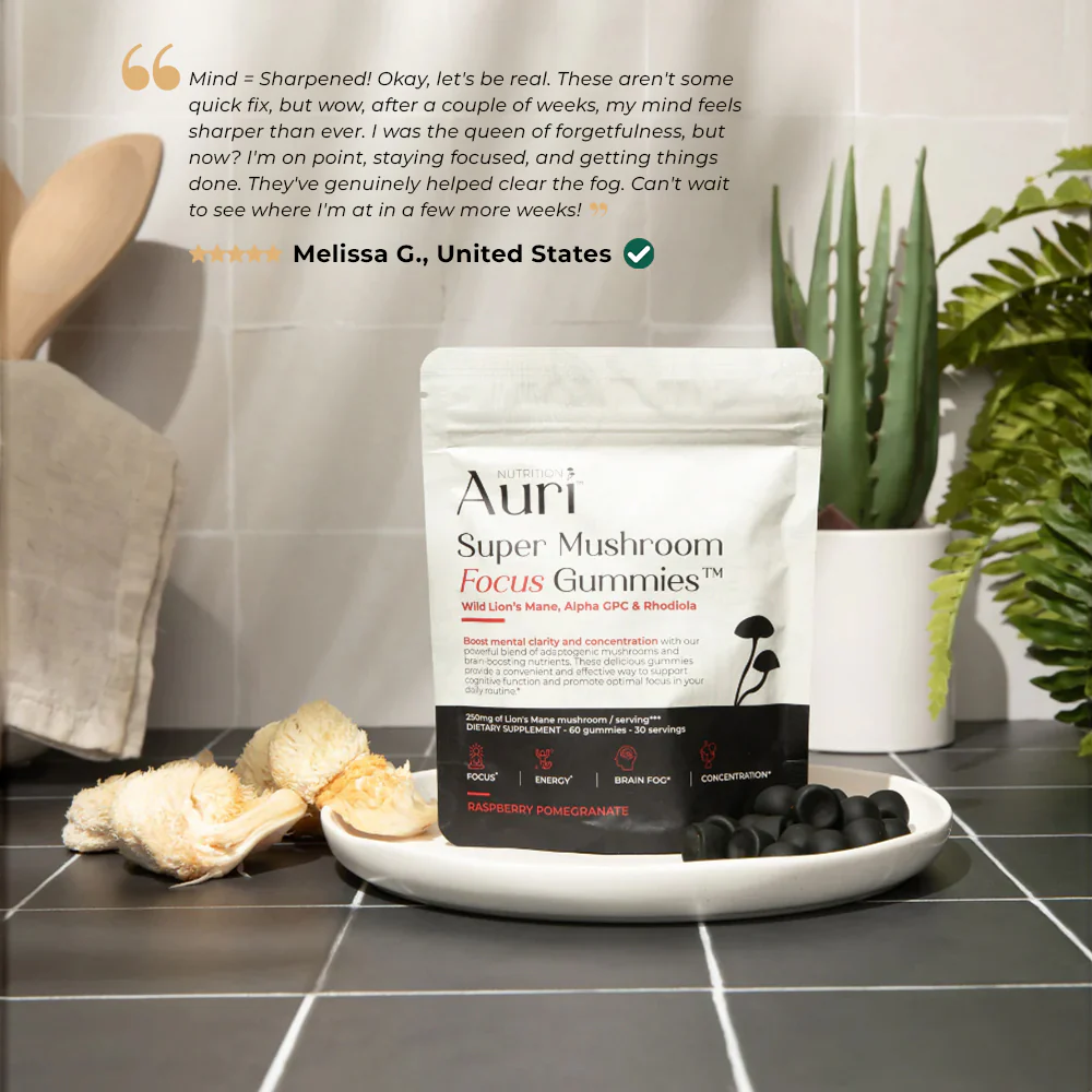 Super Mushroom Focus Gummies ~ Sharpen your mind and stay focused naturally