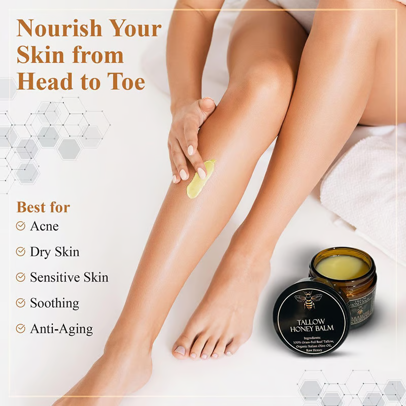 Organic Grass Fed Beef Tallow Balm ~ Deep skin nourishment from head to toe.