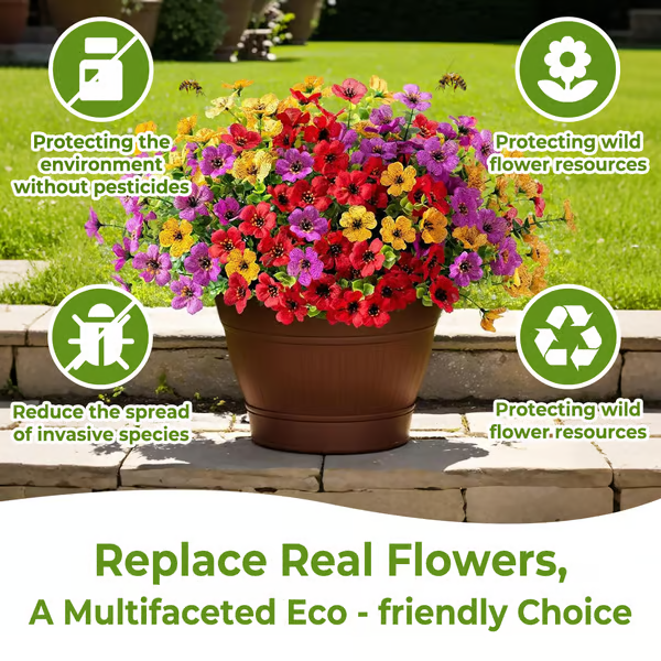 UV Resistant Lifelike Artificial Flowers ~ Brighten your garden with zero upkeep.