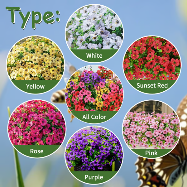 UV Resistant Lifelike Artificial Flowers ~ Brighten your garden with zero upkeep.