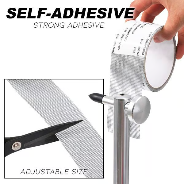 Strong Adhesive Screen Repair Tape ~ Seal rips and stop bugs in seconds.