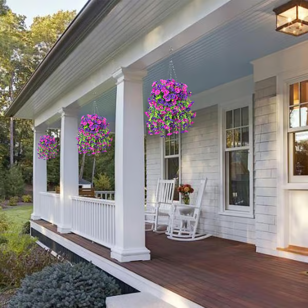Hanging Morning Glory ~ Year-round floral charm, no watering needed.