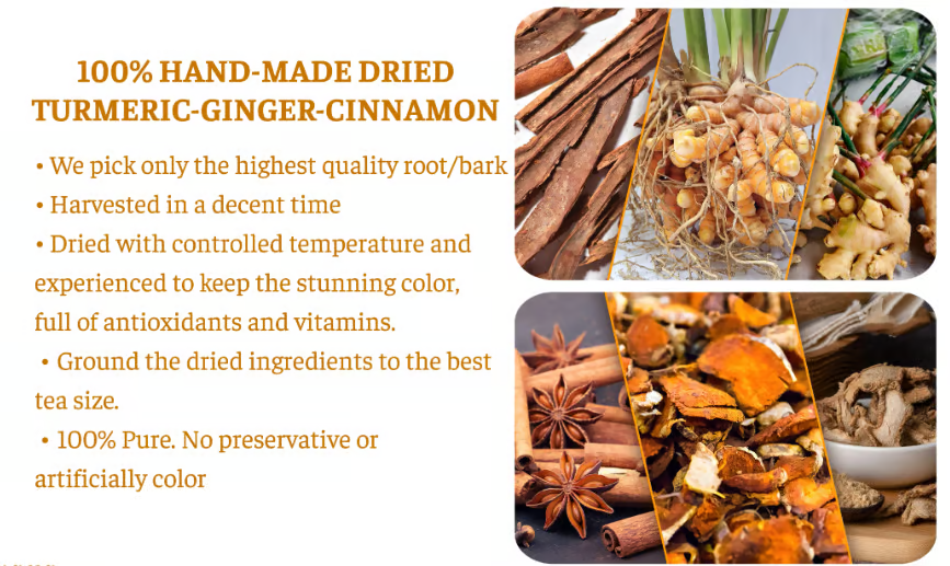 Turmeric Ginger Cinnamon Tea ~ Support digestion, calm inflammation, and relax naturally.