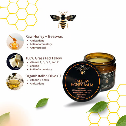 Organic Grass Fed Beef Tallow Balm ~ Deep skin nourishment from head to toe.