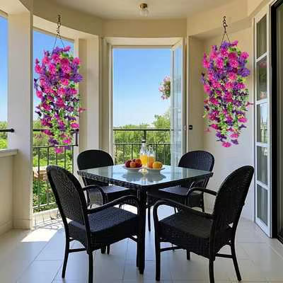 Hanging Morning Glory ~ Year-round floral charm, no watering needed.