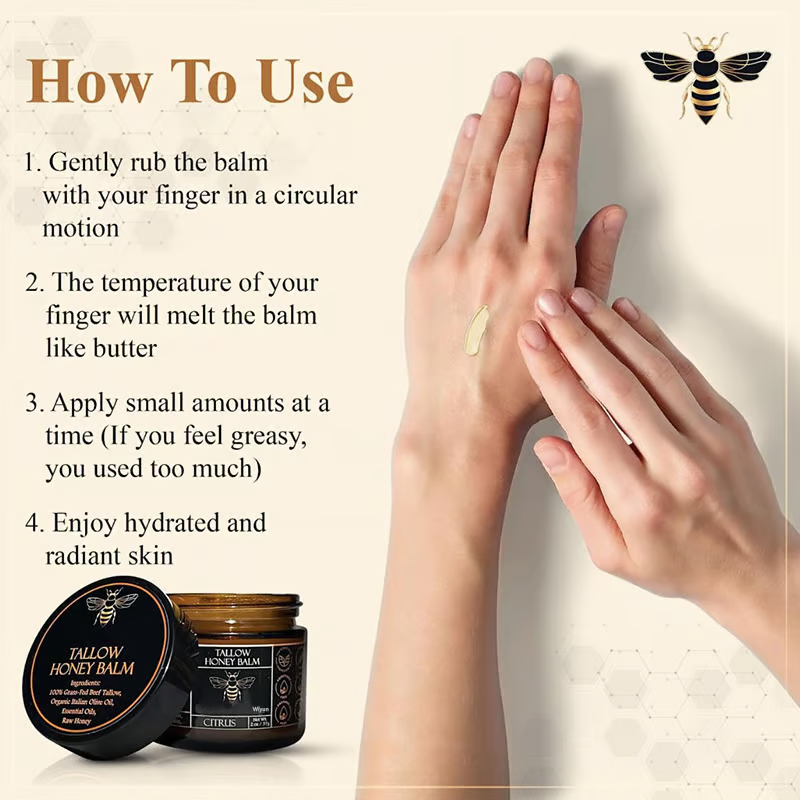 Organic Grass Fed Beef Tallow Balm ~ Deep skin nourishment from head to toe.