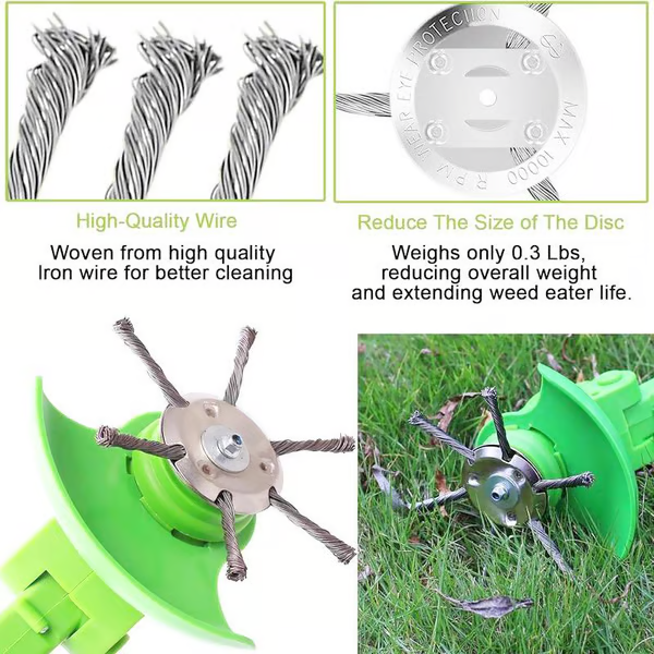 Universal Steel Wire Trimmer Head Replacement ~ Heavy-duty yard cleanup in minutes.