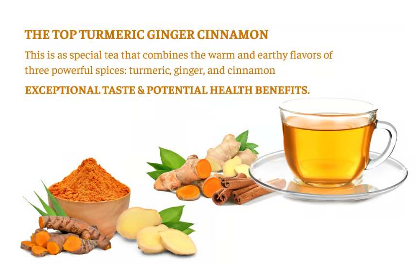 Turmeric Ginger Cinnamon Tea ~ Support digestion, calm inflammation, and relax naturally.