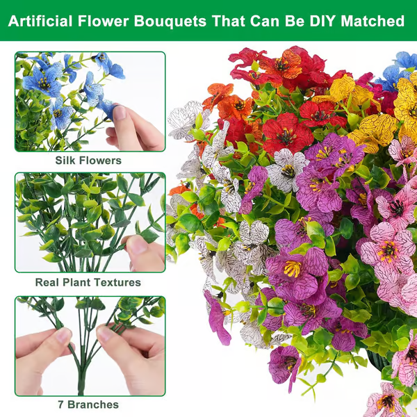 UV Resistant Lifelike Artificial Flowers ~ Brighten your garden with zero upkeep.