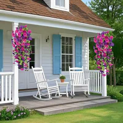 Hanging Morning Glory ~ Year-round floral charm, no watering needed.
