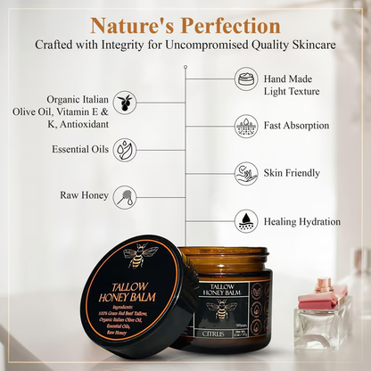 Organic Grass Fed Beef Tallow Balm ~ Deep skin nourishment from head to toe.