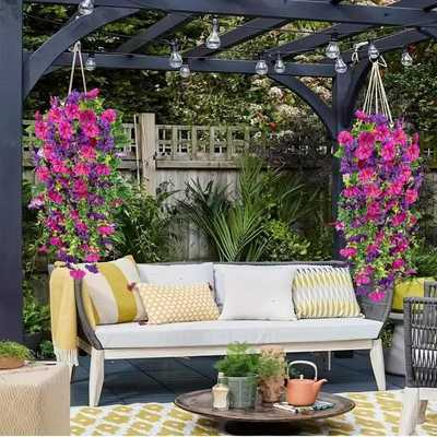 Hanging Morning Glory ~ Year-round floral charm, no watering needed.