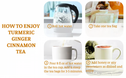 Turmeric Ginger Cinnamon Tea ~ Support digestion, calm inflammation, and relax naturally.