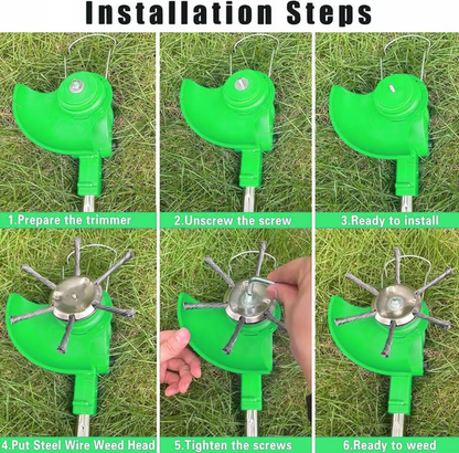 Universal Steel Wire Trimmer Head Replacement ~ Heavy-duty yard cleanup in minutes.