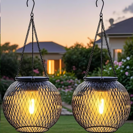 Outdoor Solar Hanging Light ~ Light up patios, gardens & balconies naturally.