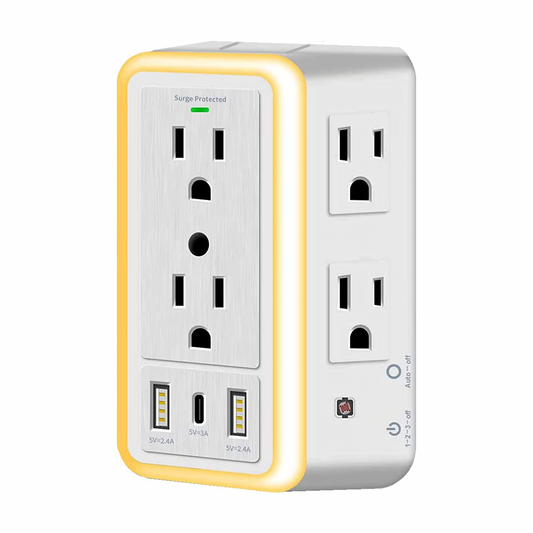 Smart Night Light Multi Plug Outlet ~ No More Fighting for Plugs