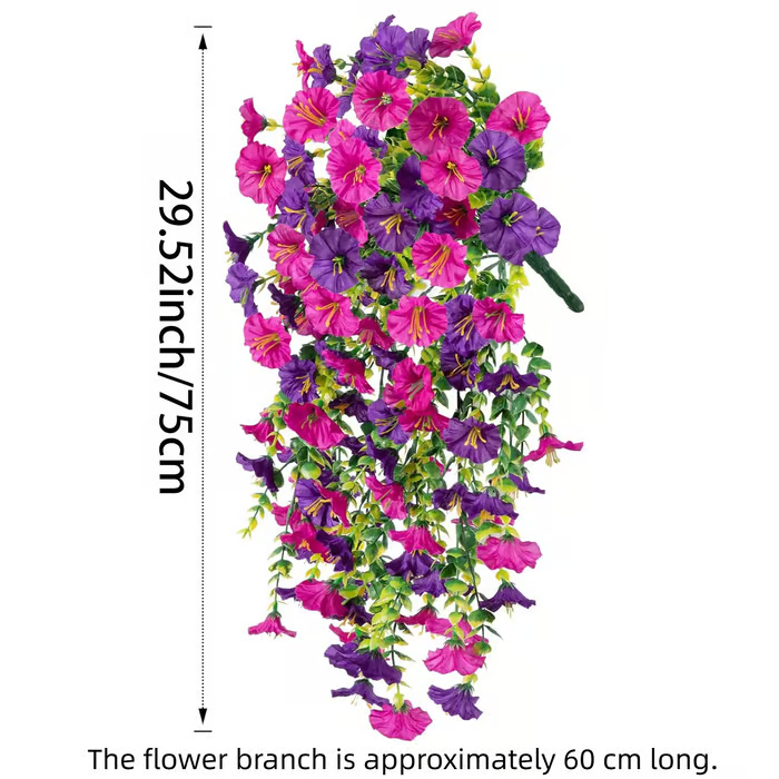 Hanging Morning Glory ~ Year-round floral charm, no watering needed.