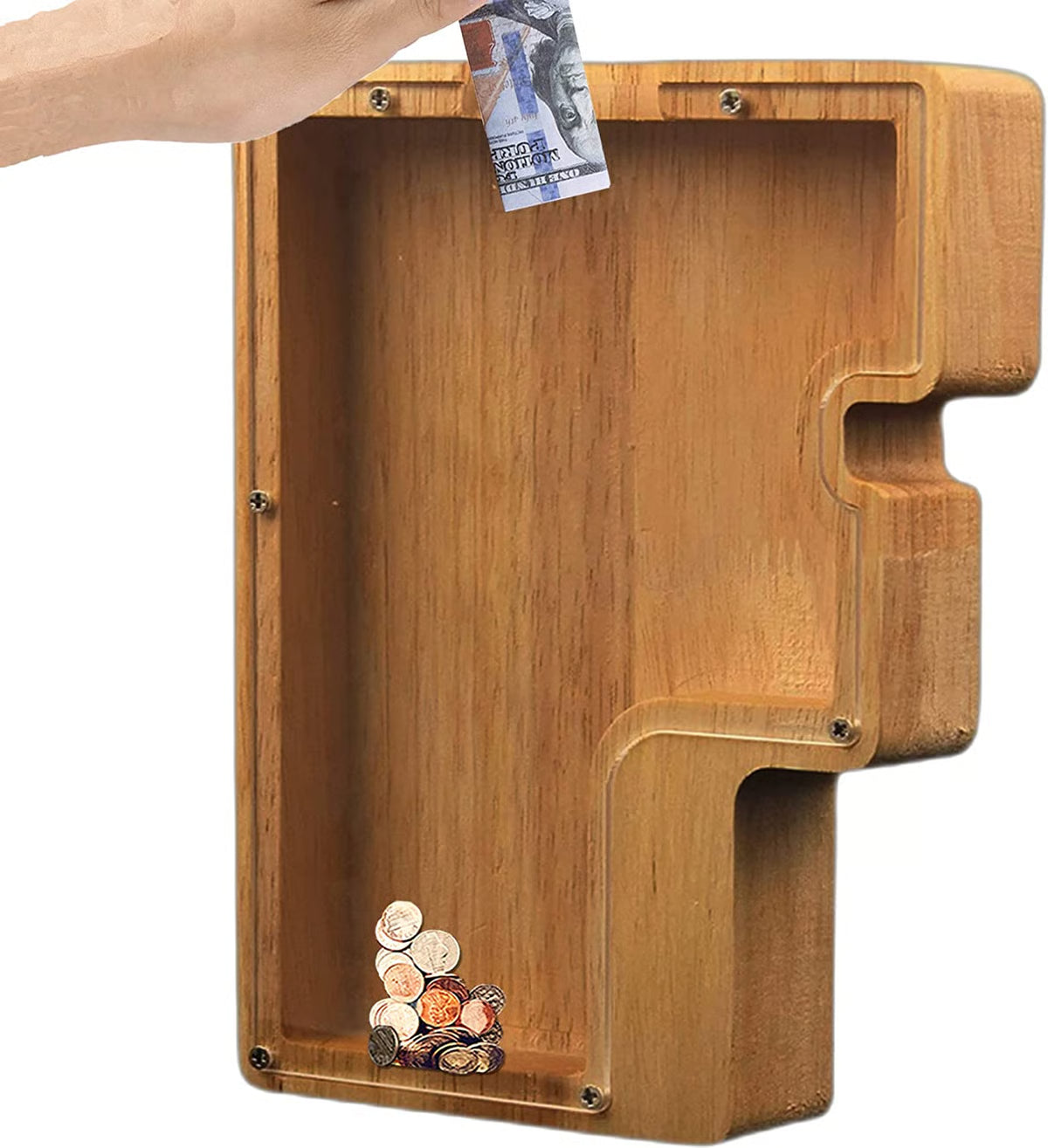 Wooden Letter Piggy Bank ~ Turn everyday coins into lasting memories.