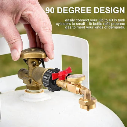 Propane Refill Elbow Adapter ~ Safe, precise refills for every grill and camper.