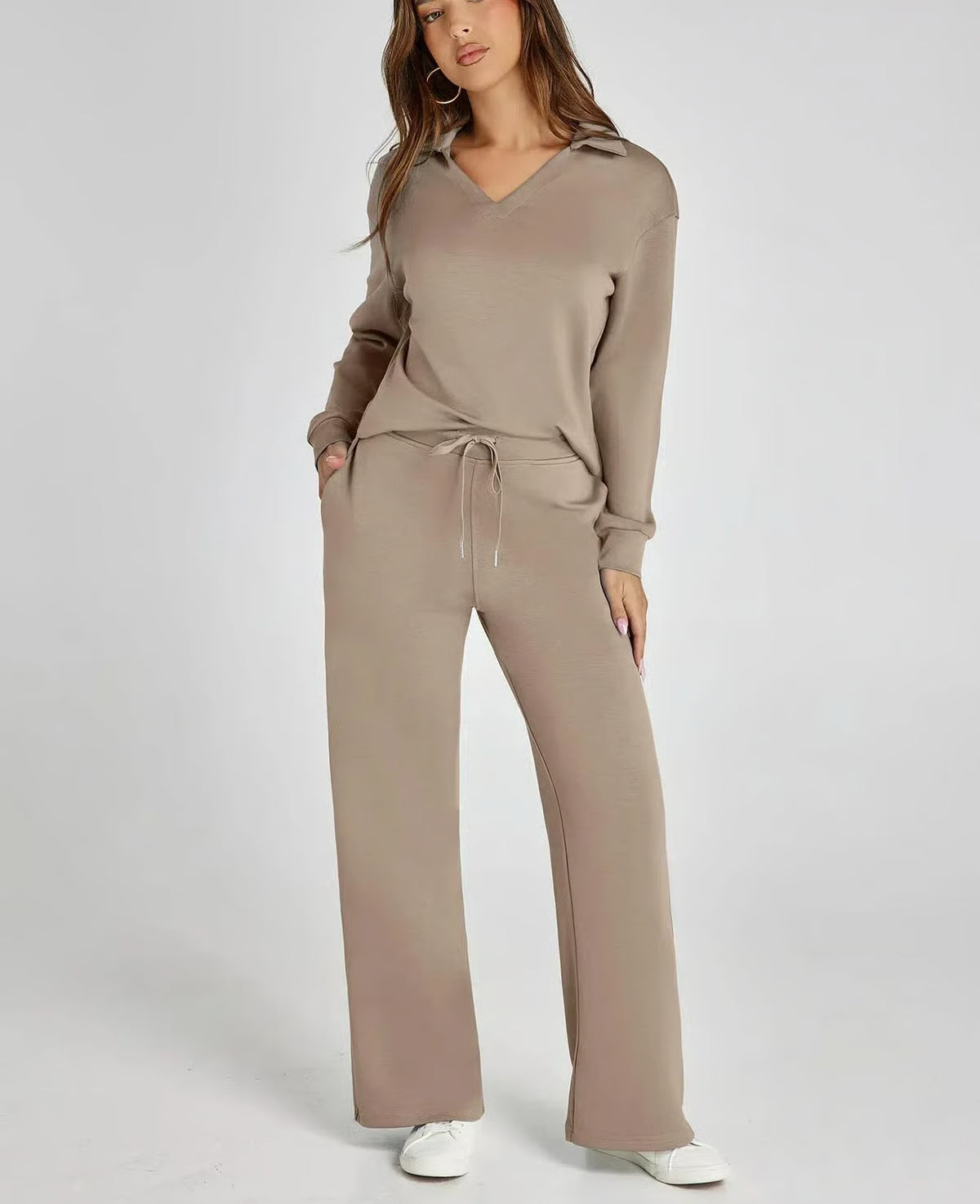 Casual Long Sleeve Sweatsuit 2-piece Sets ~ Soft, breathable, and wrinkle-free all day long.