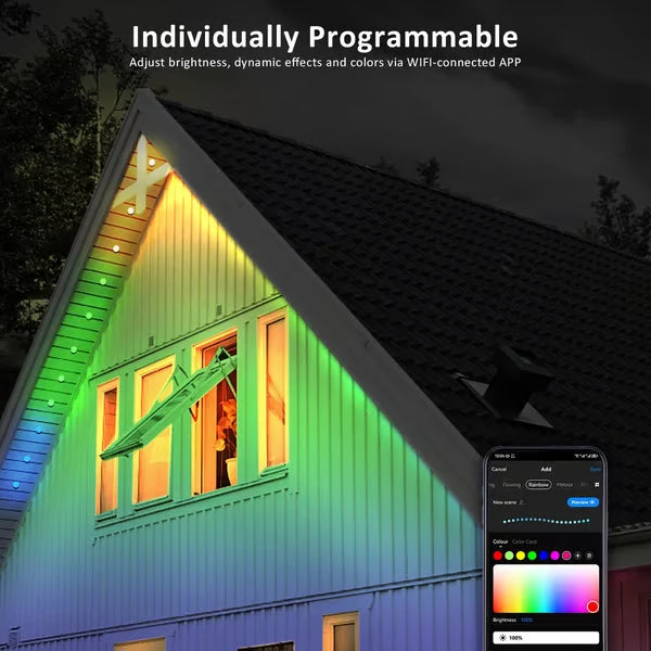 Rainbow LED Outdoor Light ~ Turn every night into a neighborhood festival.