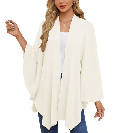 Elegant Shawl Sweater Wrap ~ Effortless layering and cloud-soft comfort all day.