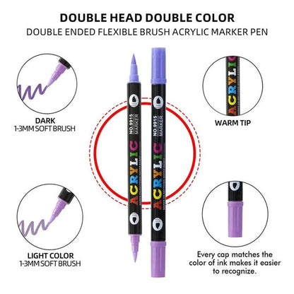 Dual Tip Acrylic Paint Pen Marker ~ Screen-free creativity on any surface.