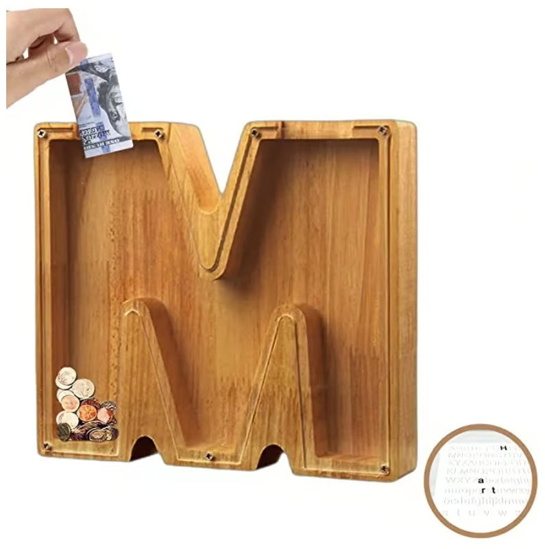 Wooden Letter Piggy Bank ~ Turn everyday coins into lasting memories.