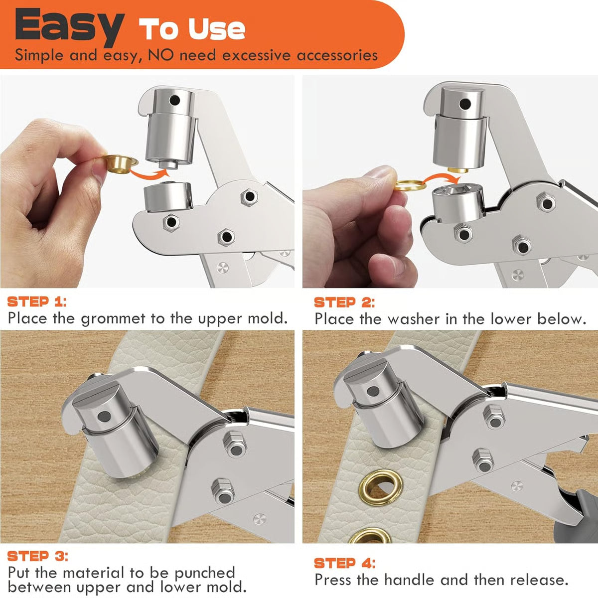 Grommet Tool Kit ~ Punch & set eyelets in one squeeze.