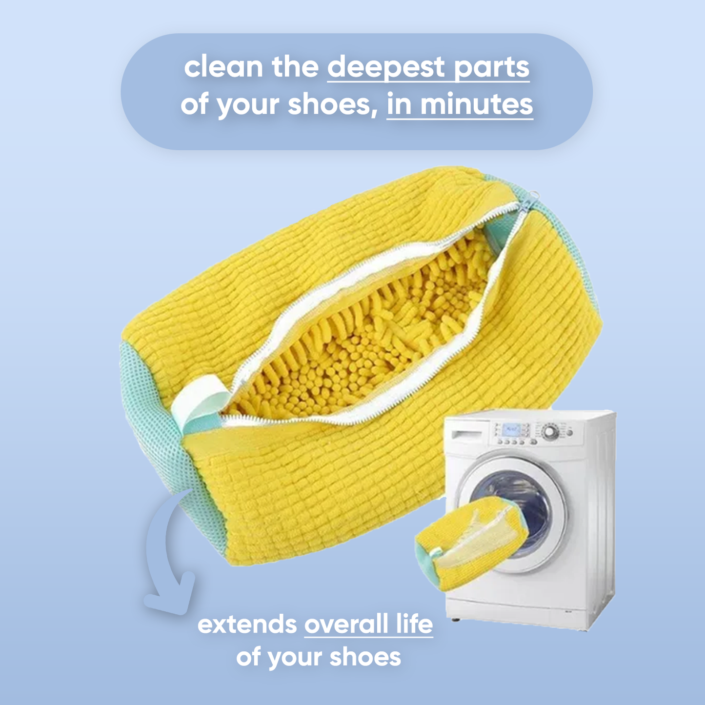 Laundry shoe bag ~ Effortlessly clean shoes without damage in minutes.